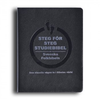 Steg för steg Studiebibel, svart cabra (Folkbibeln 2015)