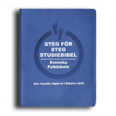 Steg för steg Studiebibel, blå skinnimitation (Folkbibeln 2015)